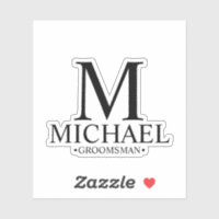 Modern Personalised Groomsman's Monogram and Name