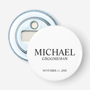 Modern Personalised Groomsman's Name and Monogram Bottle Opener
