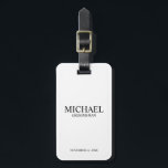 Modern Personalised Groomsman's Name and Monogram Luggage Tag<br><div class="desc">Modern Personalised Groomsman Gifts
featuring personalised groomsman's name,  title and wedding date in black classic serif font style on white background.

Also perfect for Best Man,  Father of the Bride and more.</div>