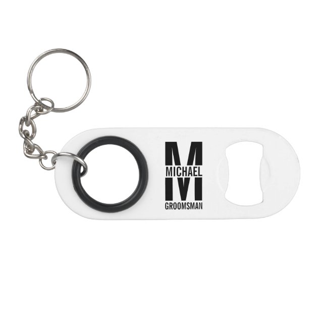 Modern Personalised Groomsmen Monogram and Name (Front (Horizontal))