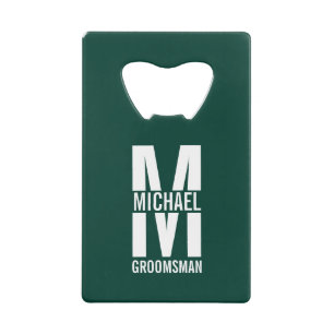 Modern Personalised Groomsmen Monogram and Name