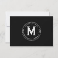 Modern Personalised Guy's Monogram Black White