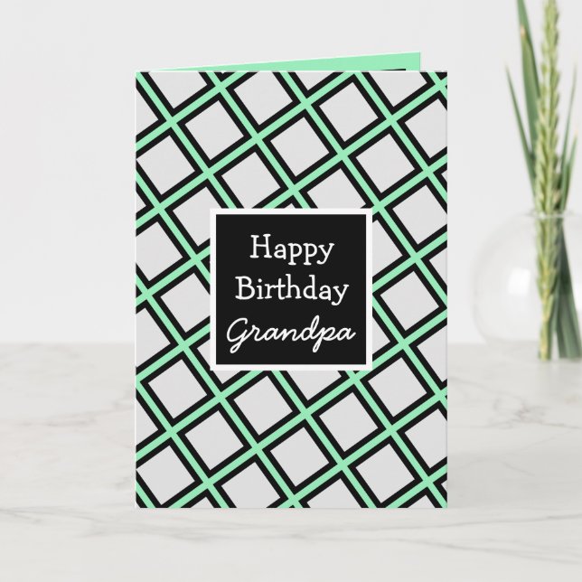 Modern Personalised Happy Birthday Grandpa Card (Front)