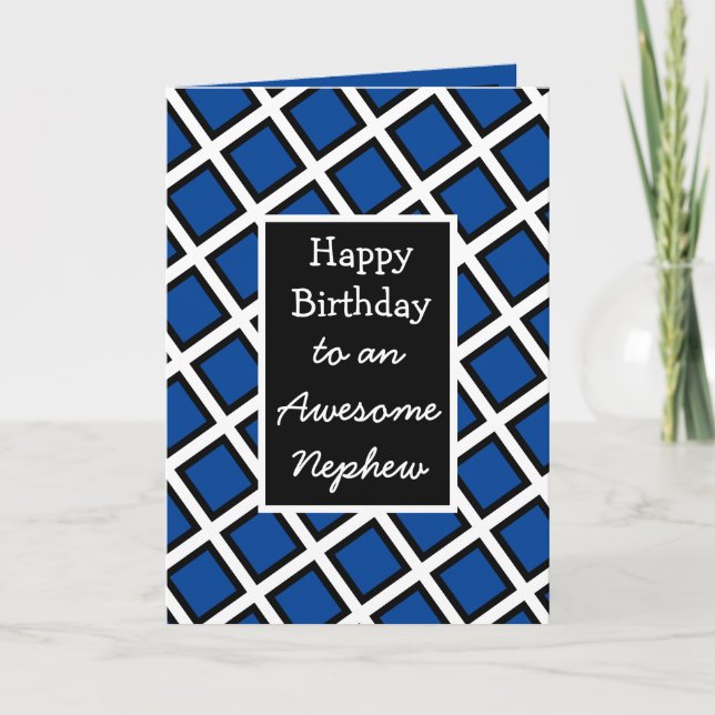 Modern Personalised Happy Birthday Nephew Card (Front)