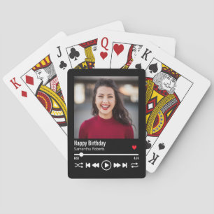 Modern Personalised Happy Birthday Photo Playing Cards