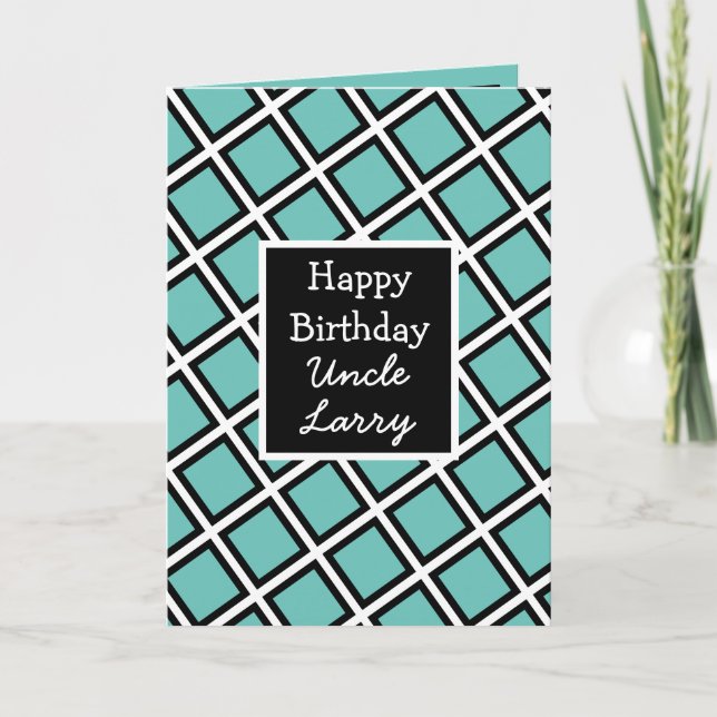 Modern Personalised Happy Birthday Uncle Card (Front)
