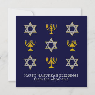 Modern Personalised Happy Hanukkah  Holiday Card