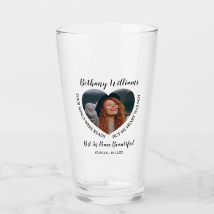 Modern Personalised Heart Photo Memorial Glass