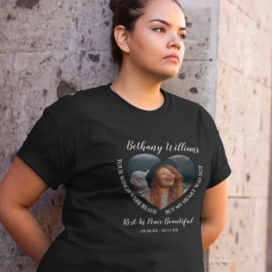 Modern Personalised Heart Photo Memorial T-Shirt