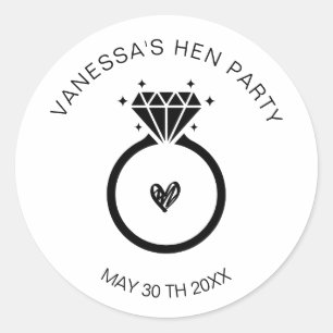 Modern Personalised hen party favours hen party    Classic Round Sticker