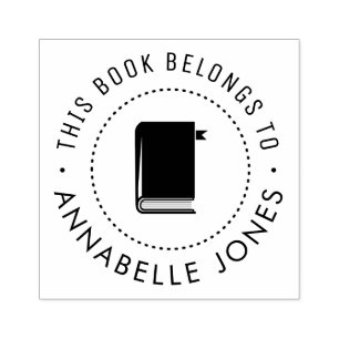 modern personalised library book stamp
