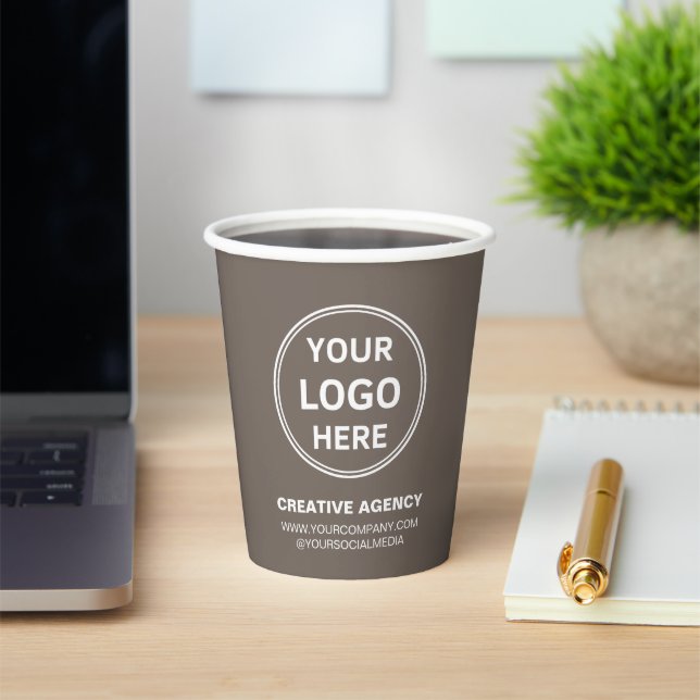 Modern Personalised Logo Business Paper Cups (Insitu)