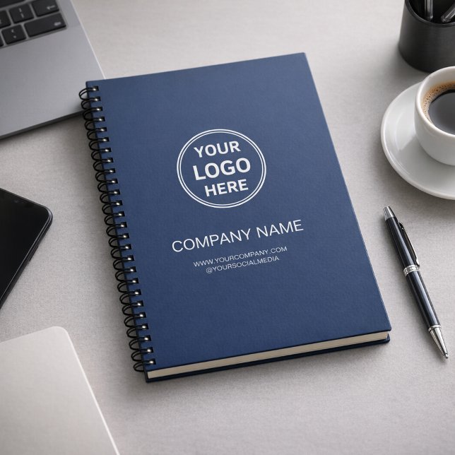 Modern Personalised Logo Navy Blue Corporate Notebook (Modern Personalized Logo Navy Blue Corporate Notebook)