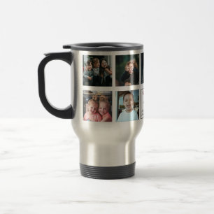 Modern Personalised Love You Grandpa Gift 9 Photo Travel Mug