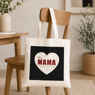 Modern Personalised Mama Heart Tote Bag
