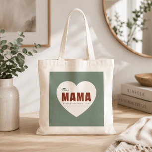 Modern Personalised Mama Heart Tote Bag