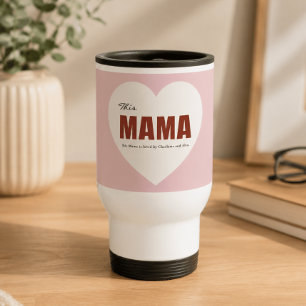 Modern Personalised Mama Heart Travel Mug