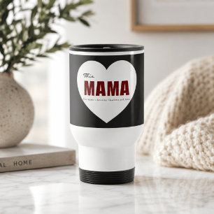 Modern Personalised Mama Heart Travel Mug