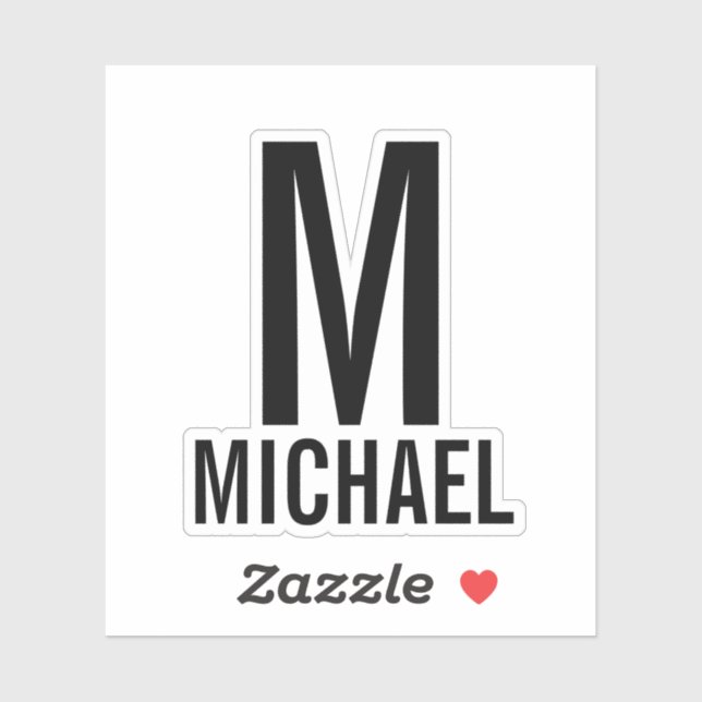 Modern Personalised Monogram and Name (Sheet)