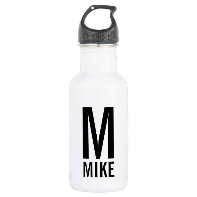 Modern Personalised Monogram and Name 532 Ml Water Bottle (Front)