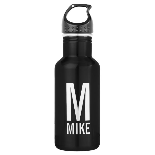 Modern Personalised Monogram and Name 532 Ml Water Bottle (Front)