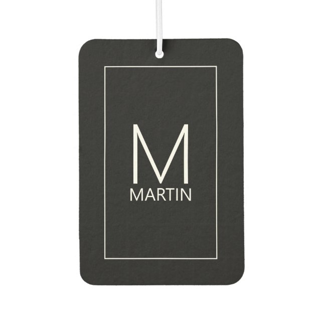 Modern Personalised Monogram and Name Air Freshene Car Air Freshener (Front)