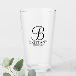 Modern Personalised Monogram and Name Bridesmaid Glass<br><div class="desc">Modern Personalised Bridesmaid Glass
featuring personalised monogram in elegant script font style with bridesmaid's name and title in classic serif font style.

Also perfect for maid of honour,  mother of the bride and more.</div>