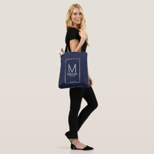 Modern Personalised Monogram and Name Bridesmaid T Tote Bag