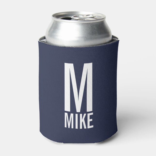 Modern Personalised Monogram and Name Can Cooler (Can Front)