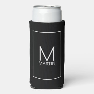 Modern Personalised Monogram and Name Can Cooler