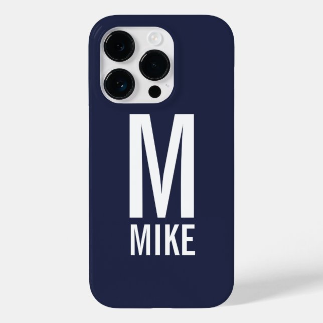 Modern Personalised Monogram and Name Case-Mate iPhone Case (Back)