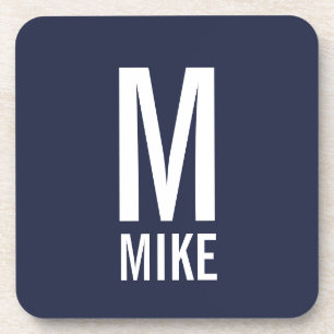 Modern Personalised Monogram and Name Coaster
