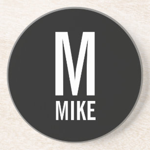 Modern Personalised Monogram and Name Coaster