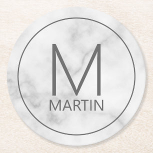 Modern Personalised Monogram and Name Coaster
