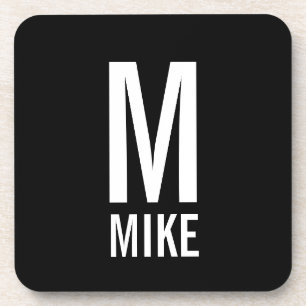 Modern Personalised Monogram and Name Coaster