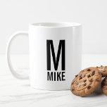 Modern Personalised Monogram and Name Coffee Mug<br><div class="desc">Modern Black and White Bold Monogram Design featuring personalised monogram and name in modern bold sans serif font style.

Unique gift for dad,  husband,  grandparents,  best man,  groomsmen and more.
Also perfect as birthday gift,  holiday gift,  family reunion gift and for any special occasions.</div>