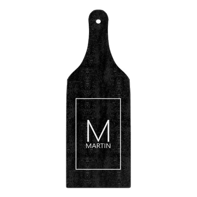 Modern Personalised Monogram and Name Cutting Boar Cutting Board (Front)