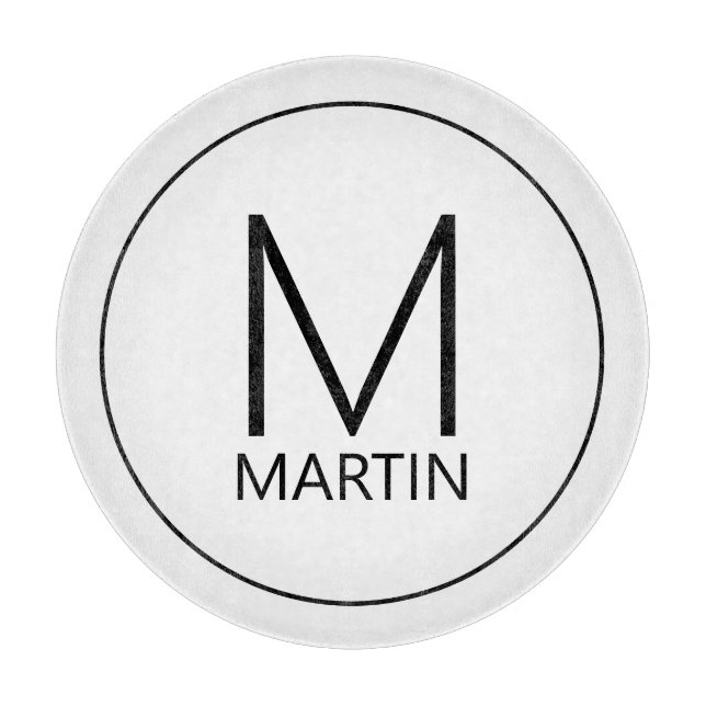 Modern Personalised Monogram and Name Cutting Board (Front)