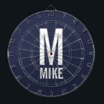 Modern Personalised Monogram and Name Dartboard<br><div class="desc">Modern Black and White Bold Monogram Design featuring personalised monogram and name in modern bold sans serif font style.
Unique gift for dad,  husband,  grandparents and more.
Also perfect as modern loft/minimalist home decor accessories,  birthday gift,  holiday gift,  family reunion gift,  housewarming gift and gift for any special occasions.</div>
