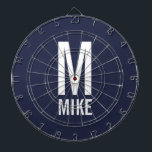 Modern Personalised Monogram and Name Dartboard<br><div class="desc">Modern Black and White Bold Monogram Design featuring personalised monogram and name in modern bold sans serif font style.

Unique gift for dad,  husband,  grandparents and more.
Also perfect as modern loft/minimalist home decor accessories,  birthday gift,  holiday gift,  family reunion gift,  housewarming gift and gift for any special occasions.</div>