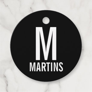 Modern Personalised Monogram and Name Favour Tags