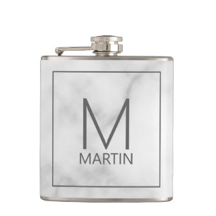 Modern Personalised Monogram and Name Flask