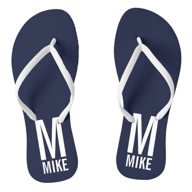 Modern Personalised Monogram and Name Flip Flops (Footbed)