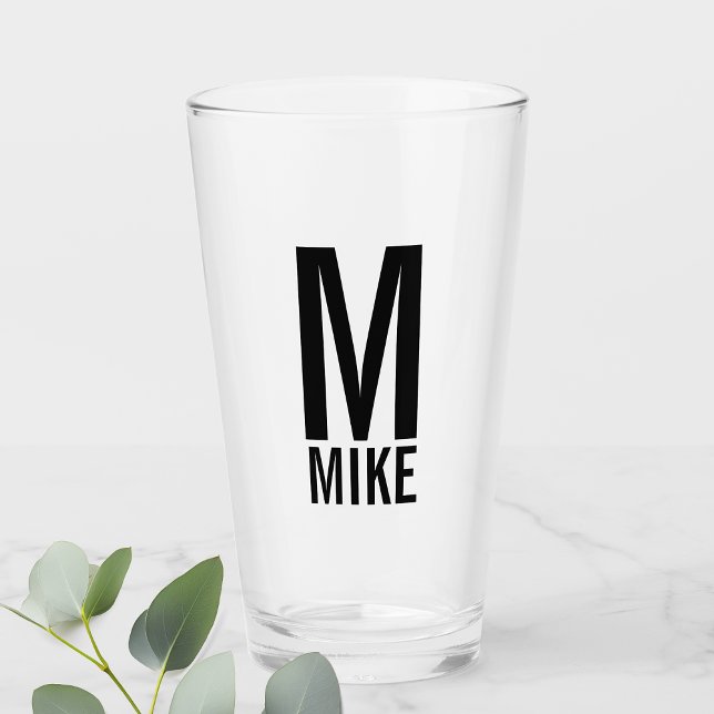 Modern Personalised Monogram and Name Glass (Creator Uploaded)