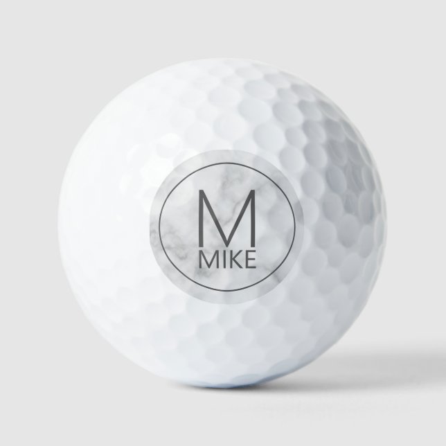 Modern Personalised Monogram and Name Golf Balls (Front)