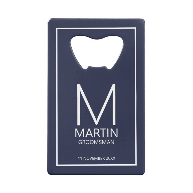 Modern Personalised Monogram and Name Groomsmen (Front)