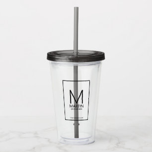 Modern Personalised Monogram and Name Groomsmen Acrylic Tumbler