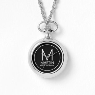 Modern Personalised Monogram and Name Groomsmen Watch