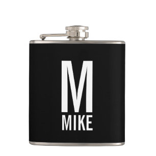 Modern Personalised Monogram and Name Hip Flask