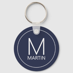 Modern Personalised Monogram and Name Keychain